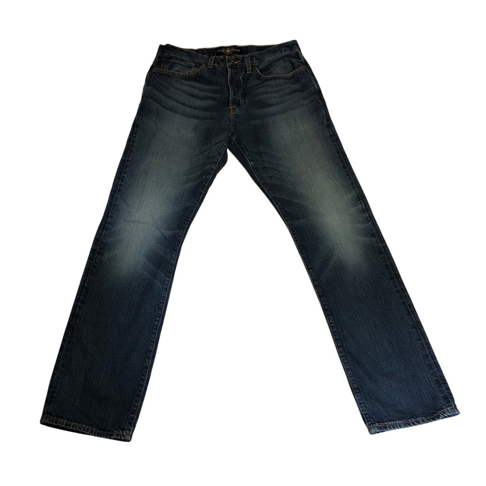 Lucky Brand 121 Heritage Slim Mens Dark Wash Blue Denim Jeans 33x32 Button Fly